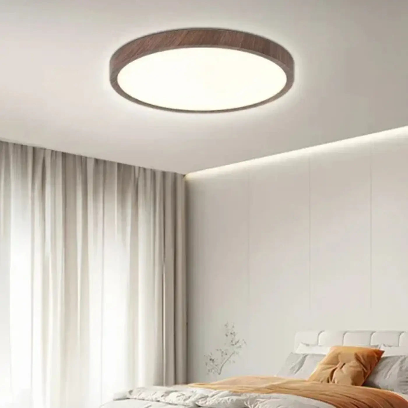 Plafonnier LED Rond Effet Bois - Dalumea - vue 5