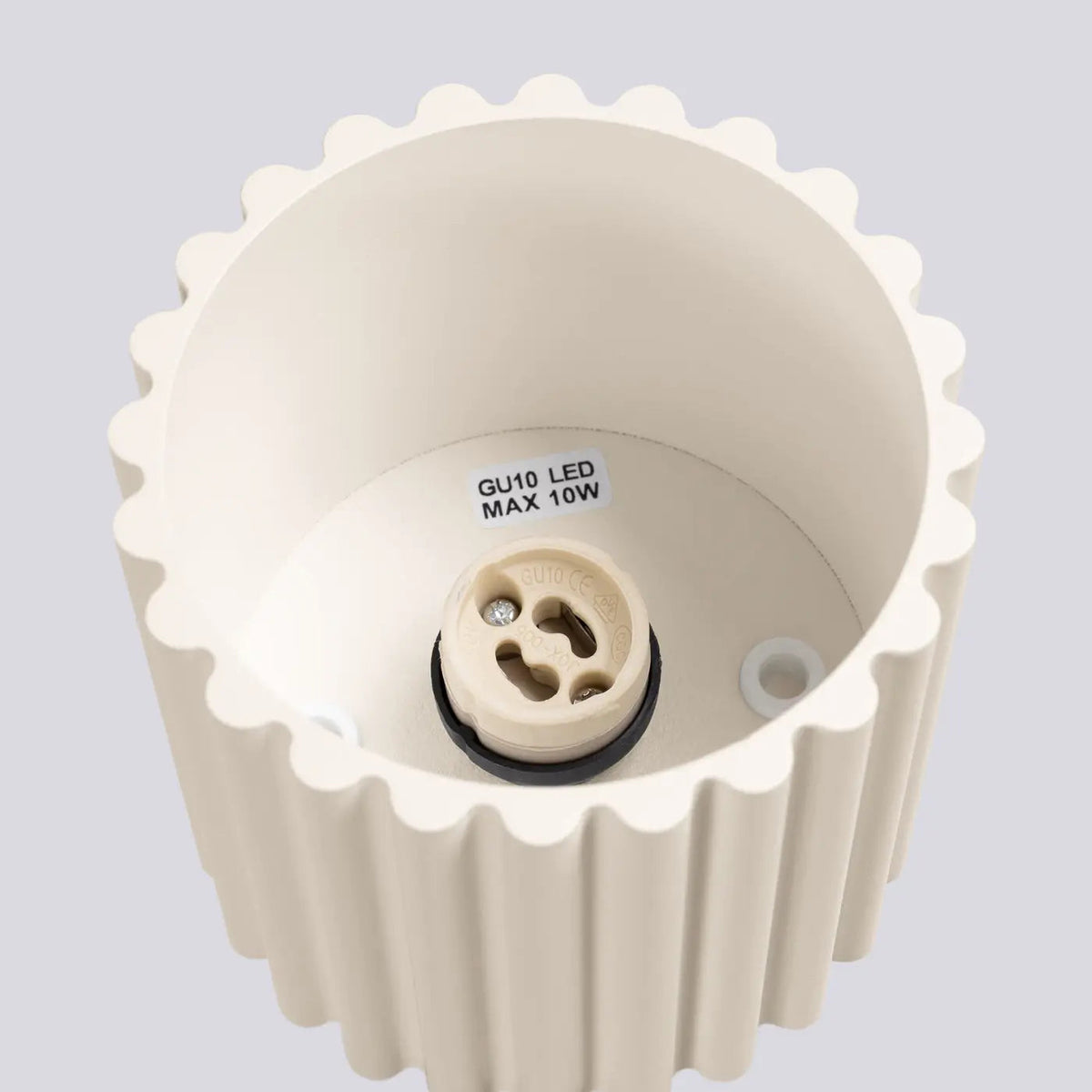 Plafonnier Cylindre Strié Beige - Dalumea - vue 4