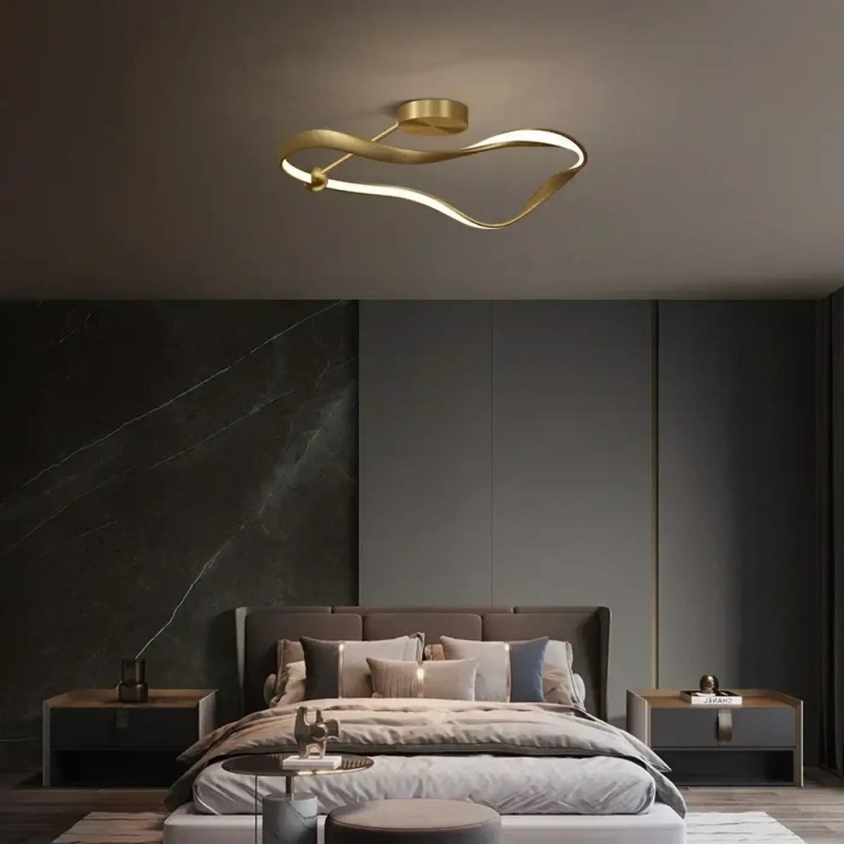 Plafonnier Doré Design Moderne - Dalumea - vue 2