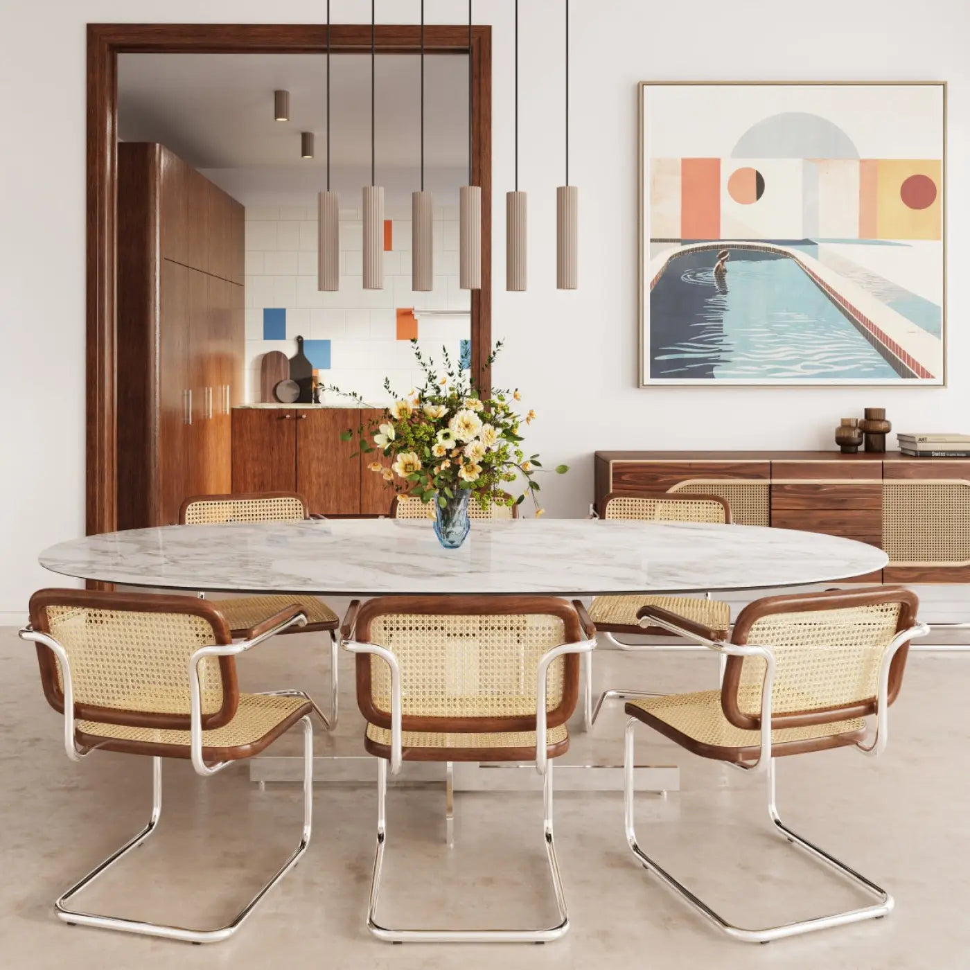 Plafonnier LED Taupe Cylindre Moderne - Dalumea - vue 6