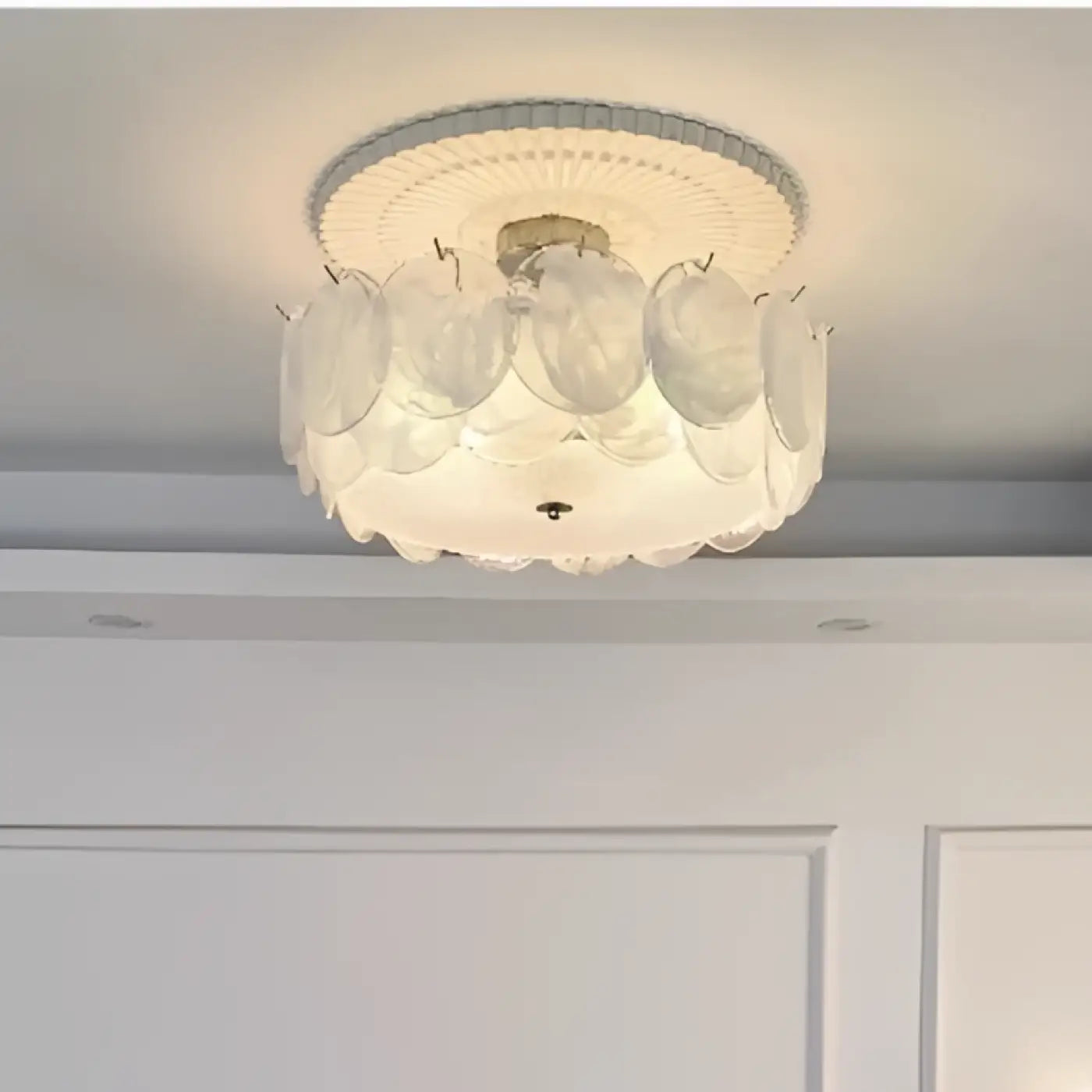 Plafonnier Verre Marbré Design - Dalumea - vue 5