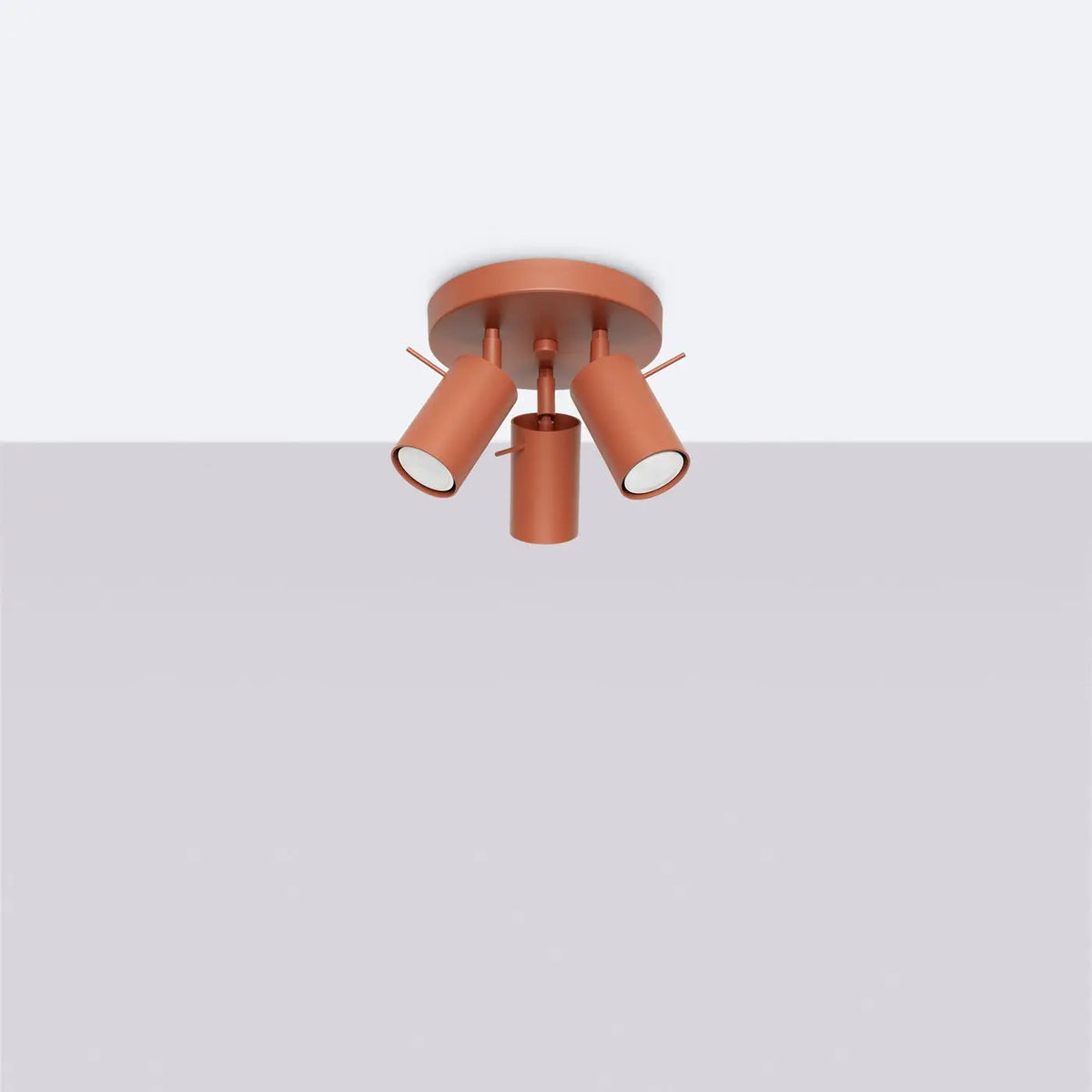 Plafonnier 3 Spots Orientables Rouge Ocre