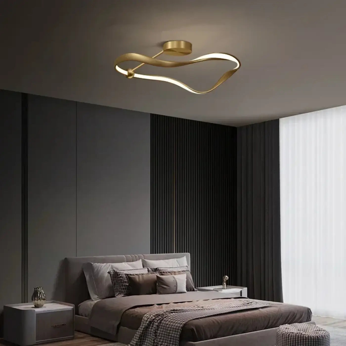 Plafonnier Doré Design Moderne - Dalumea - vue 3