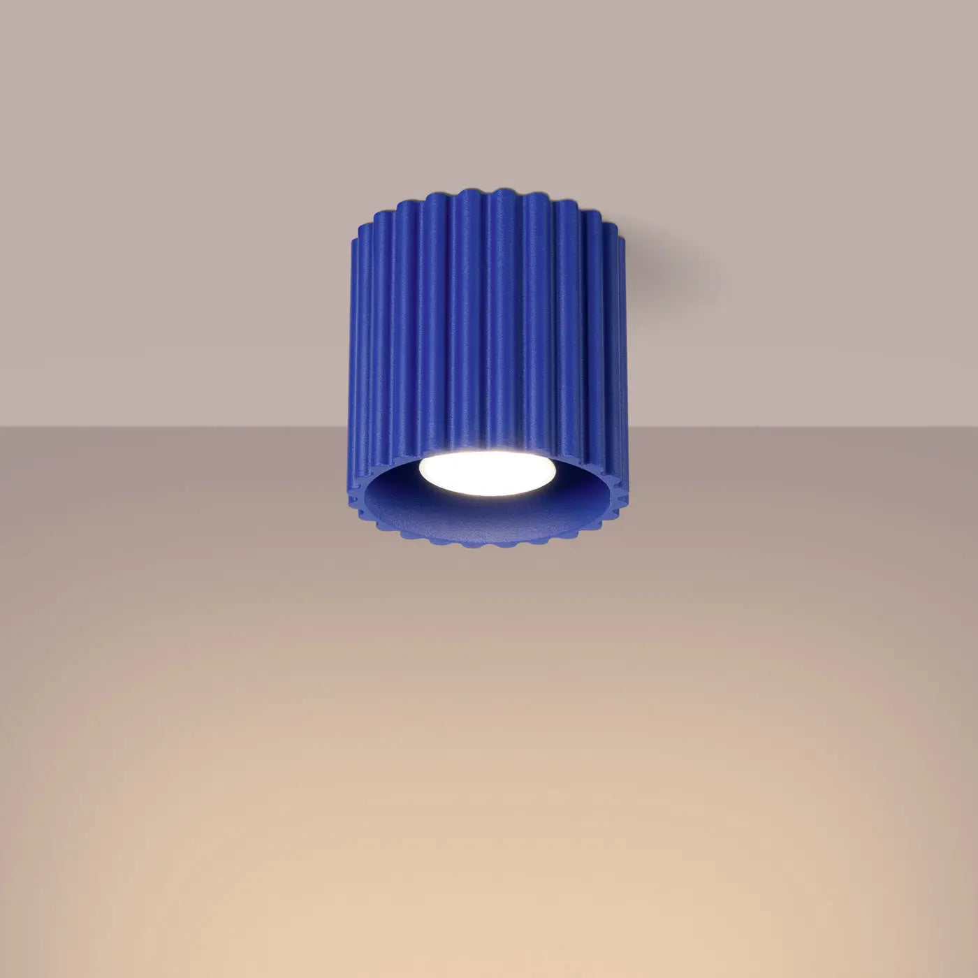 Plafonnier Cylindre Strié Bleu - Dalumea - vue 1