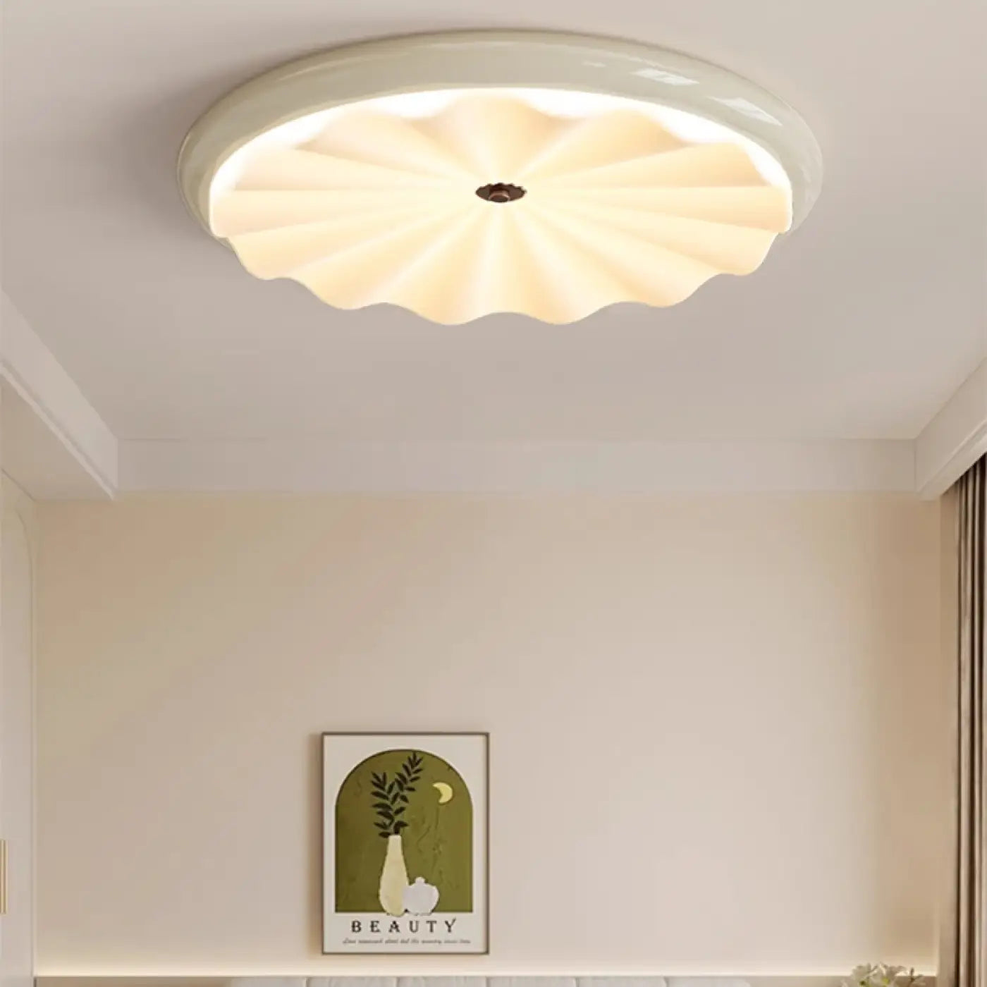 Plafonnier LED Verre Ondulé Blanc - Dalumea - vue 1