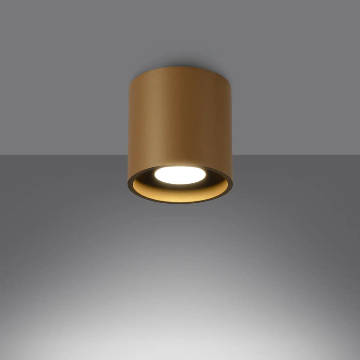 Plafonnier Doré Cylindre LED - Dalumea - vue 1