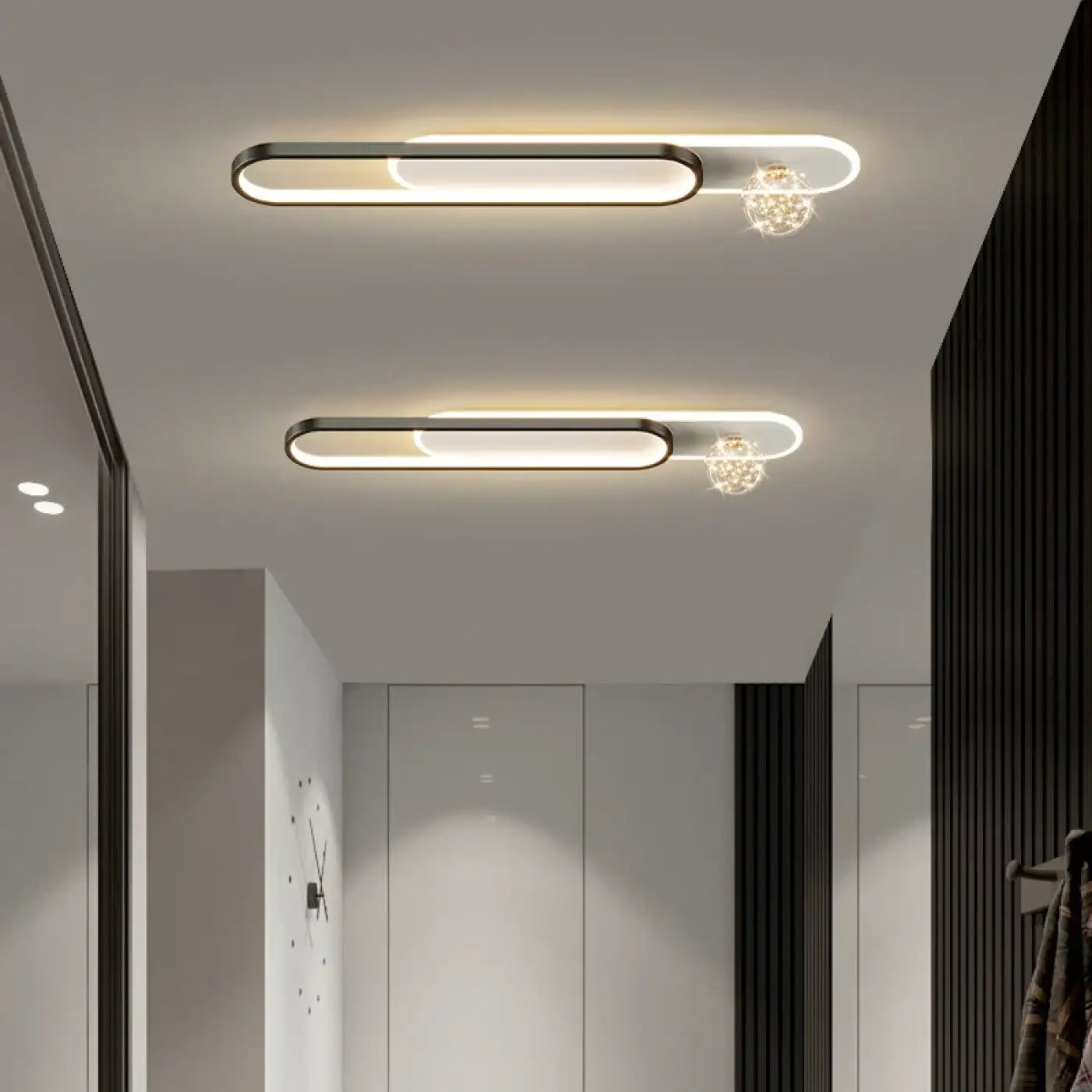 Plafonnier LED Ovale Doré Cristal - Dalumea - vue 1