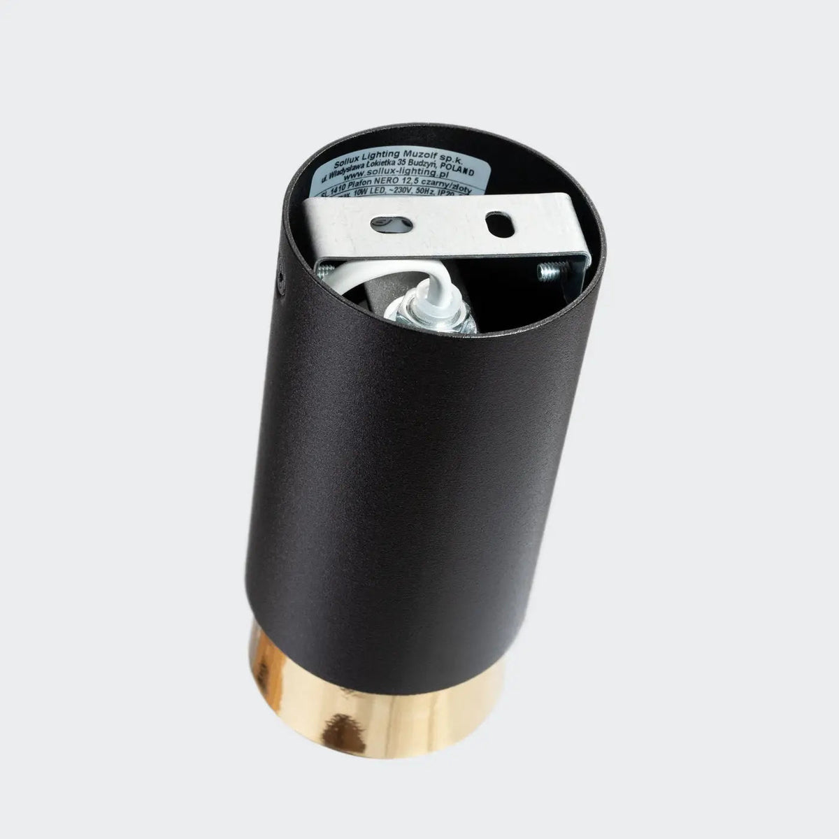 Plafonnier Cylindre Noir Doré Design - Dalumea - vue 4