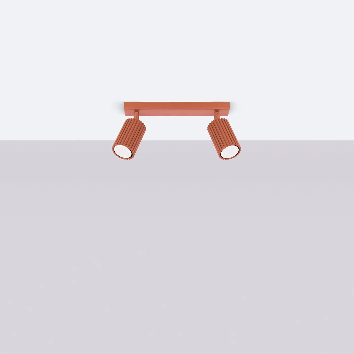 Plafonnier Double Spot Barre Rouge Ocre