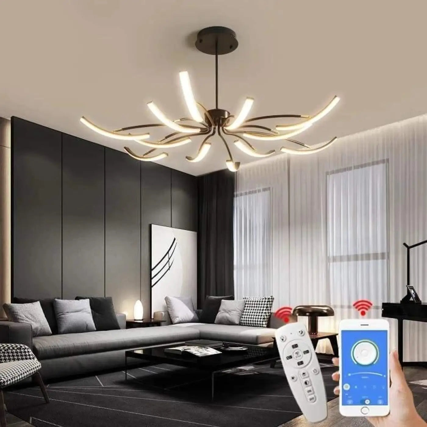 Plafonnier LED Design Grand Format - Dalumea - vue 1