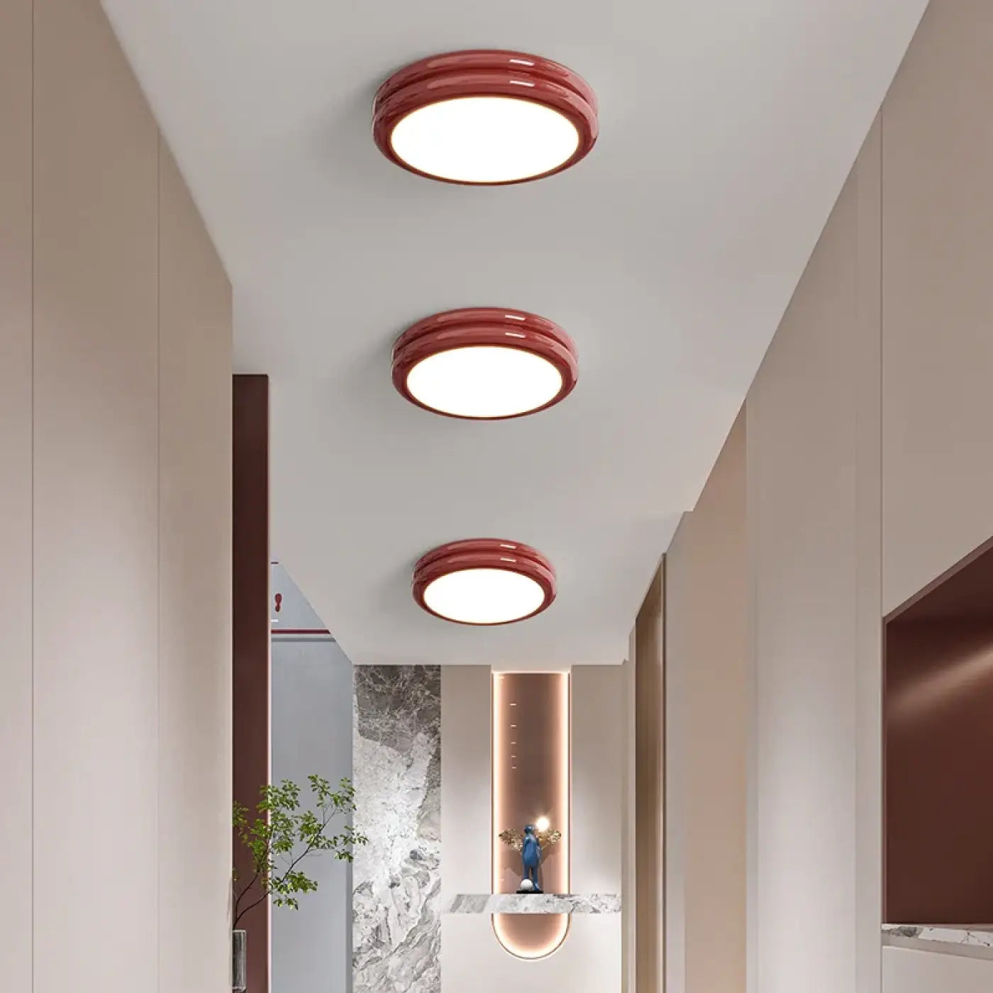 Plafonnier LED Rond Vert Anneau Minimaliste - Dalumea - vue 6