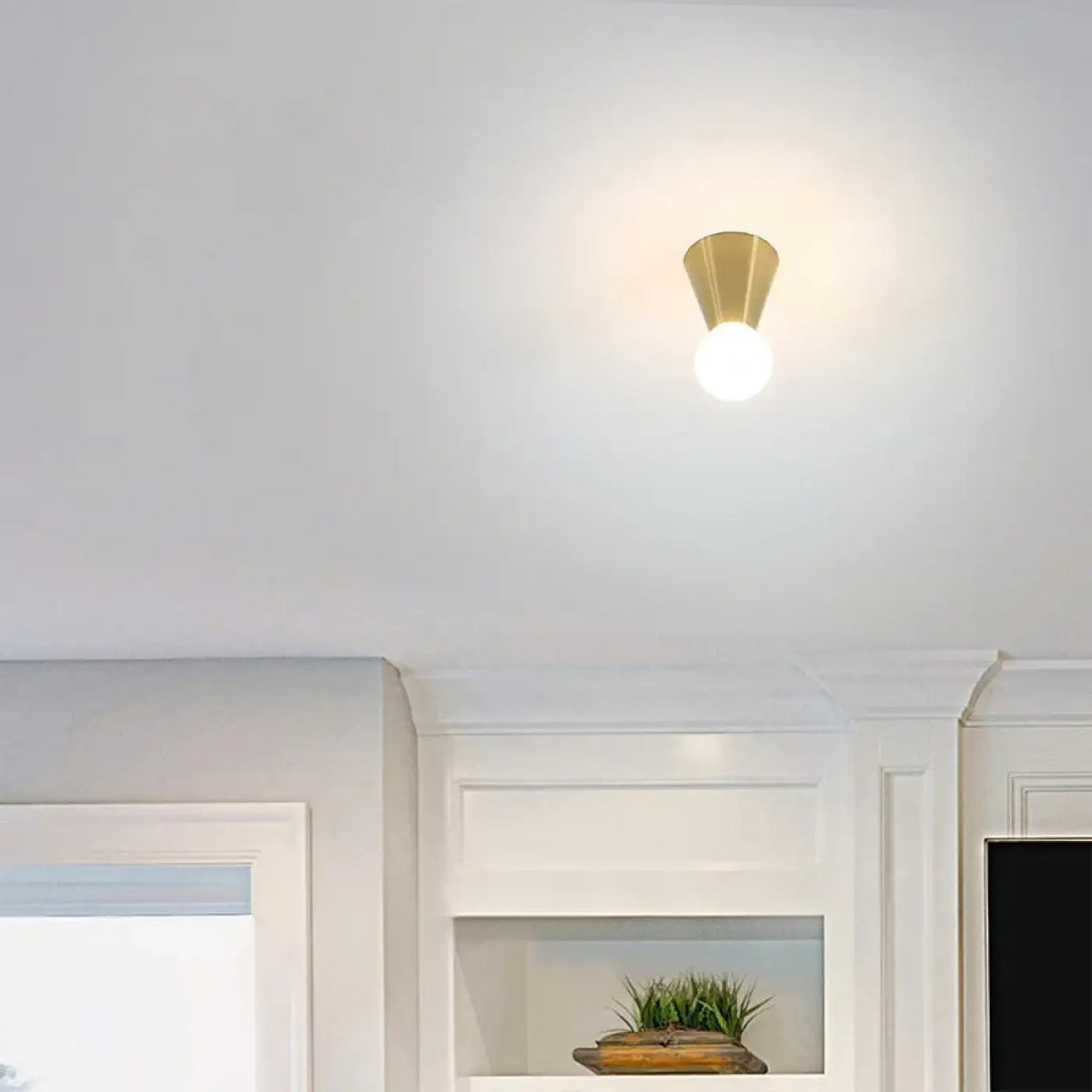 Plafonnier Minimaliste Laiton Brossé