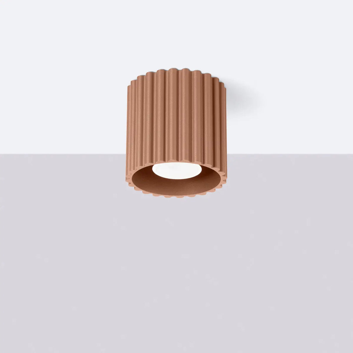 Plafonnier Cylindrique Strié Moka