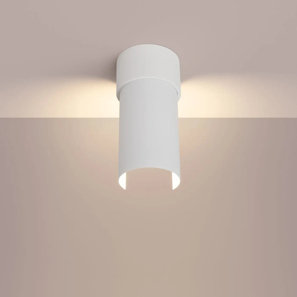 Plafonnier Blanc Cylindre Minimaliste - Dalumea - vue 3