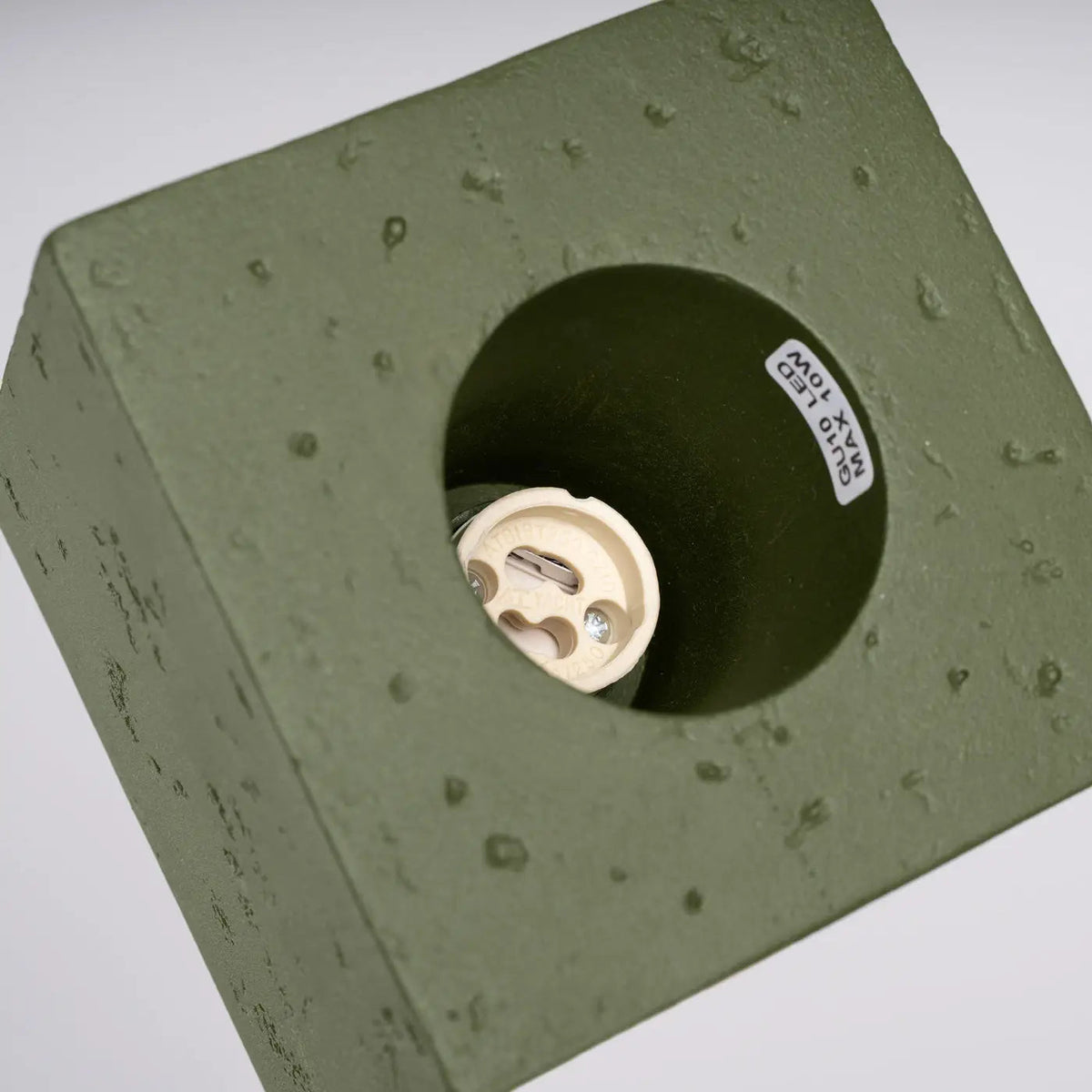 Plafonnier Béton Cube Vert Olive - Dalumea - vue 4