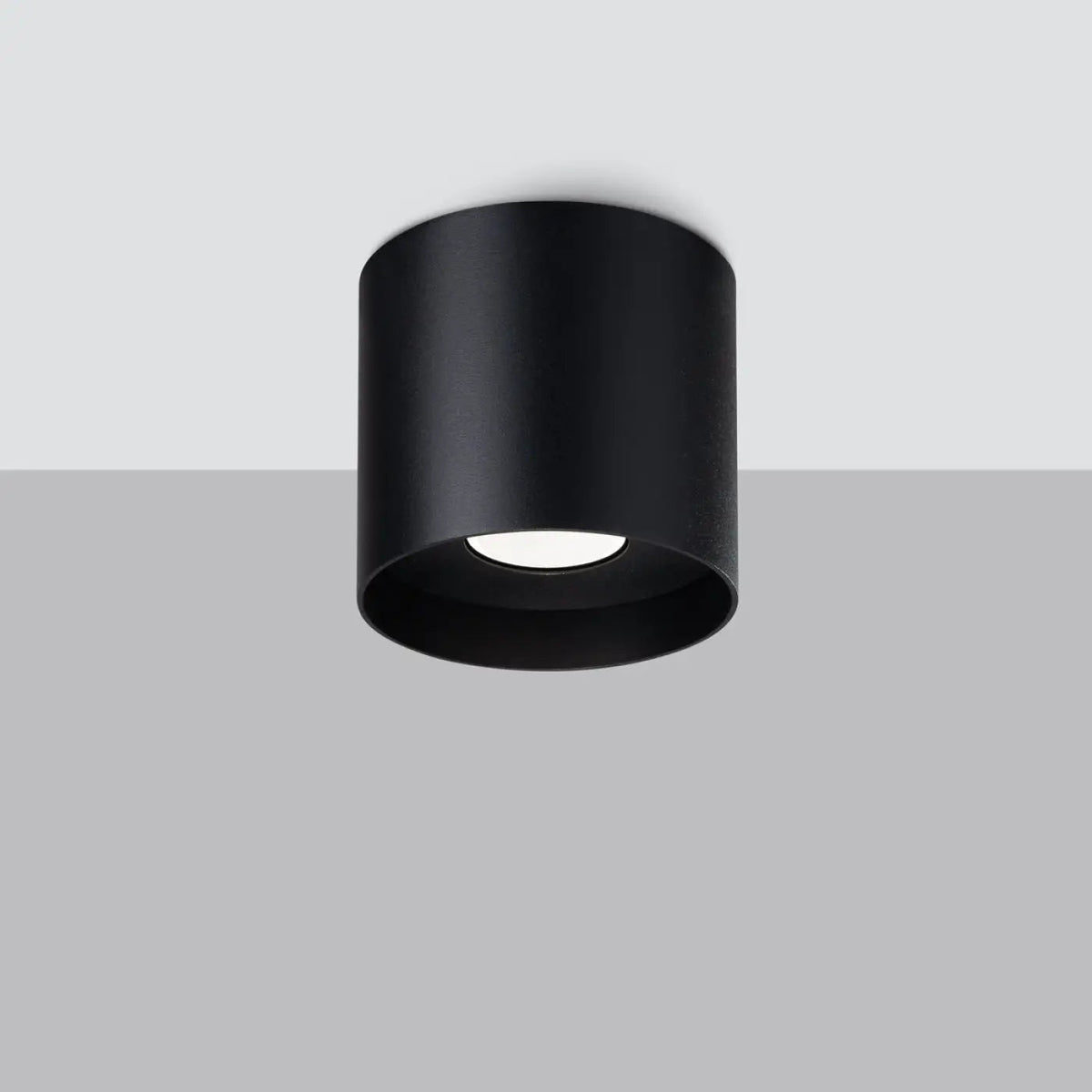 Plafonnier Cylindrique Lisse Noir Minimaliste - Dalumea - vue 2