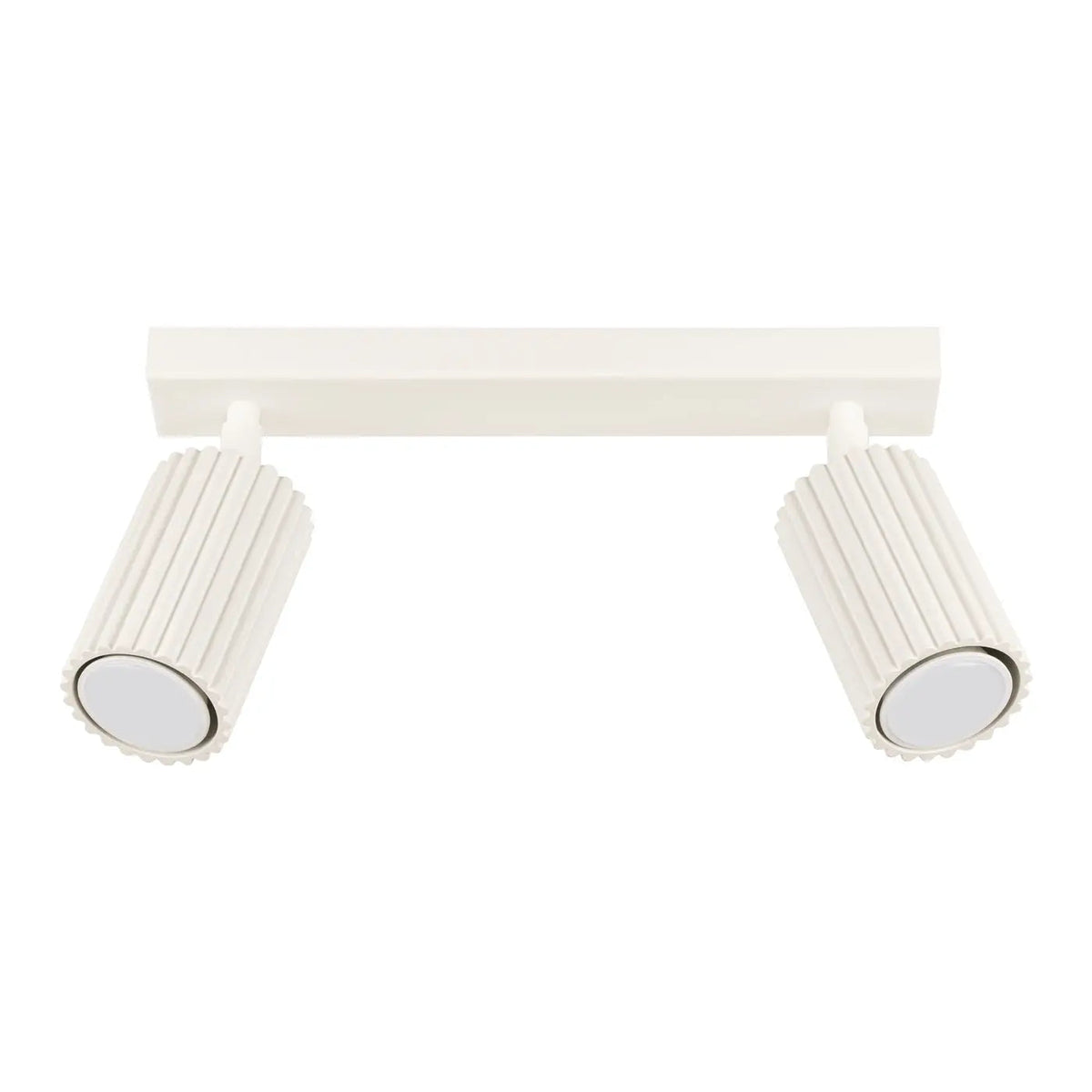 Plafonnier 2 Spots Orientables Beige Cannelé - Dalumea - vue 8