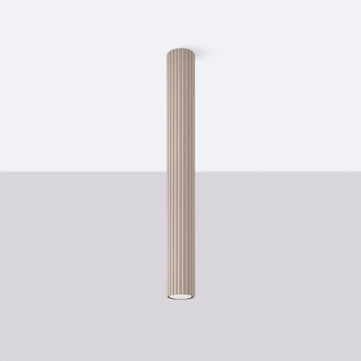 Plafonnier Cylindrique Cannelé Taupe