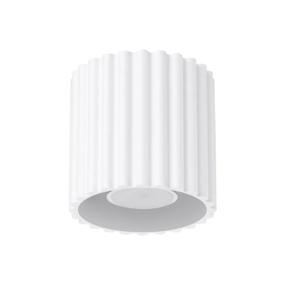 Plafonnier Cylindre Strié Blanc - Dalumea - vue 6