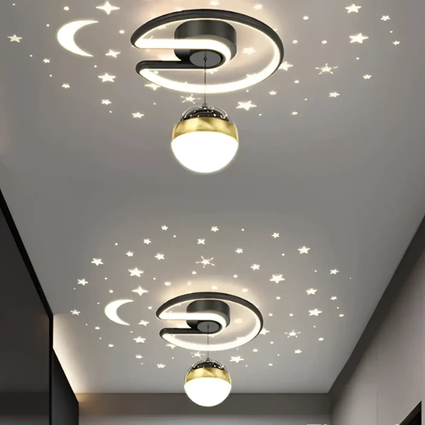 Plafonnier LED Noir et Doré Globe - Dalumea - vue 2