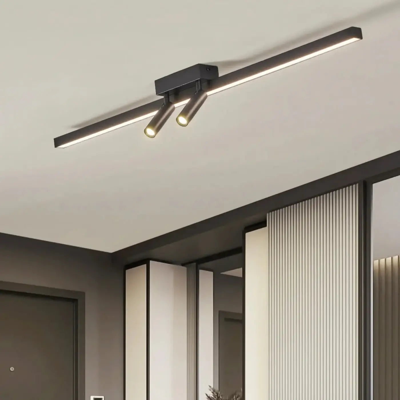 Plafonnier Double Projecteur Noir Design - Dalumea - vue 1