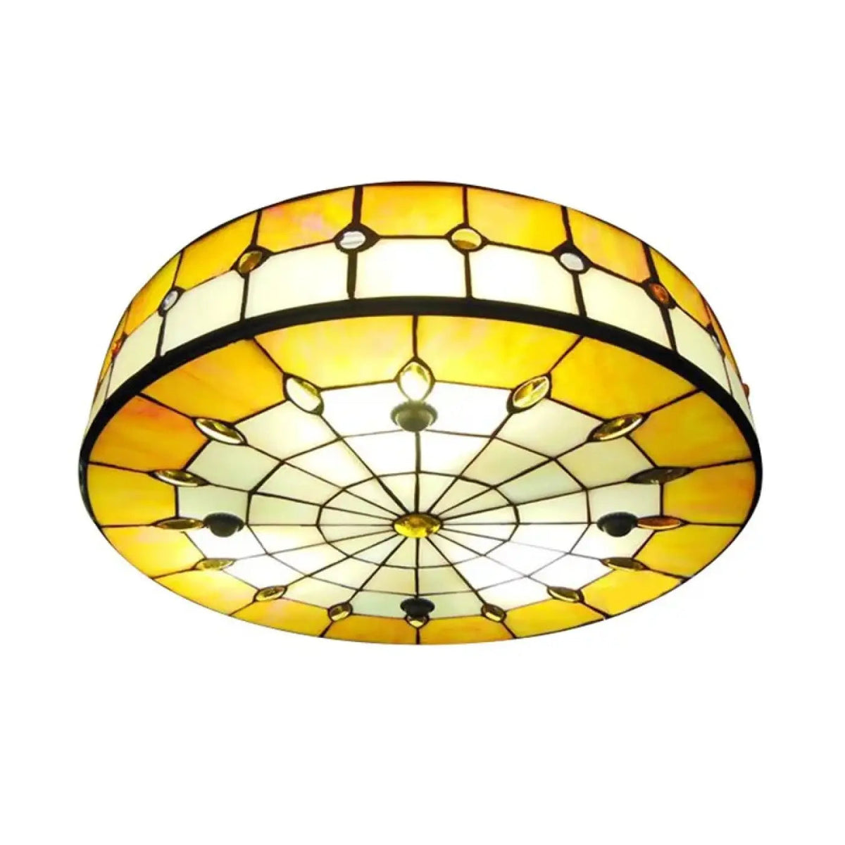 Plafonnier Tiffany Vitrail Art Déco - Dalumea - vue 5