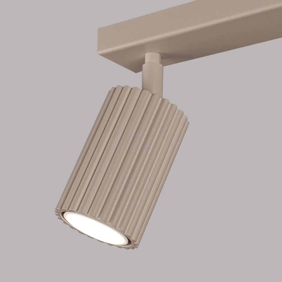 Plafonnier 2 Spots Cannelé Taupe - Dalumea - vue 3