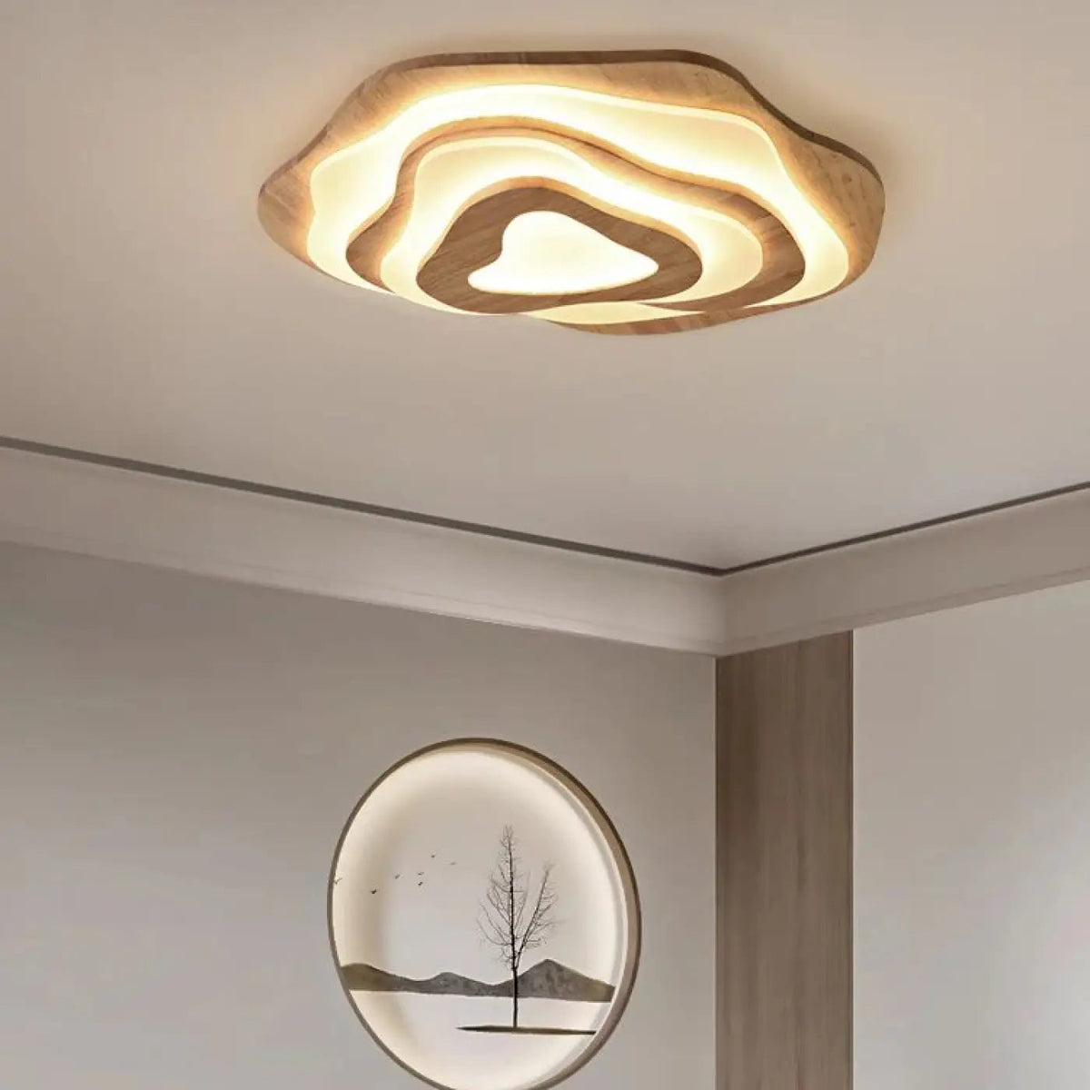 Plafonnier LED Bois Naturel - Dalumea - vue 2