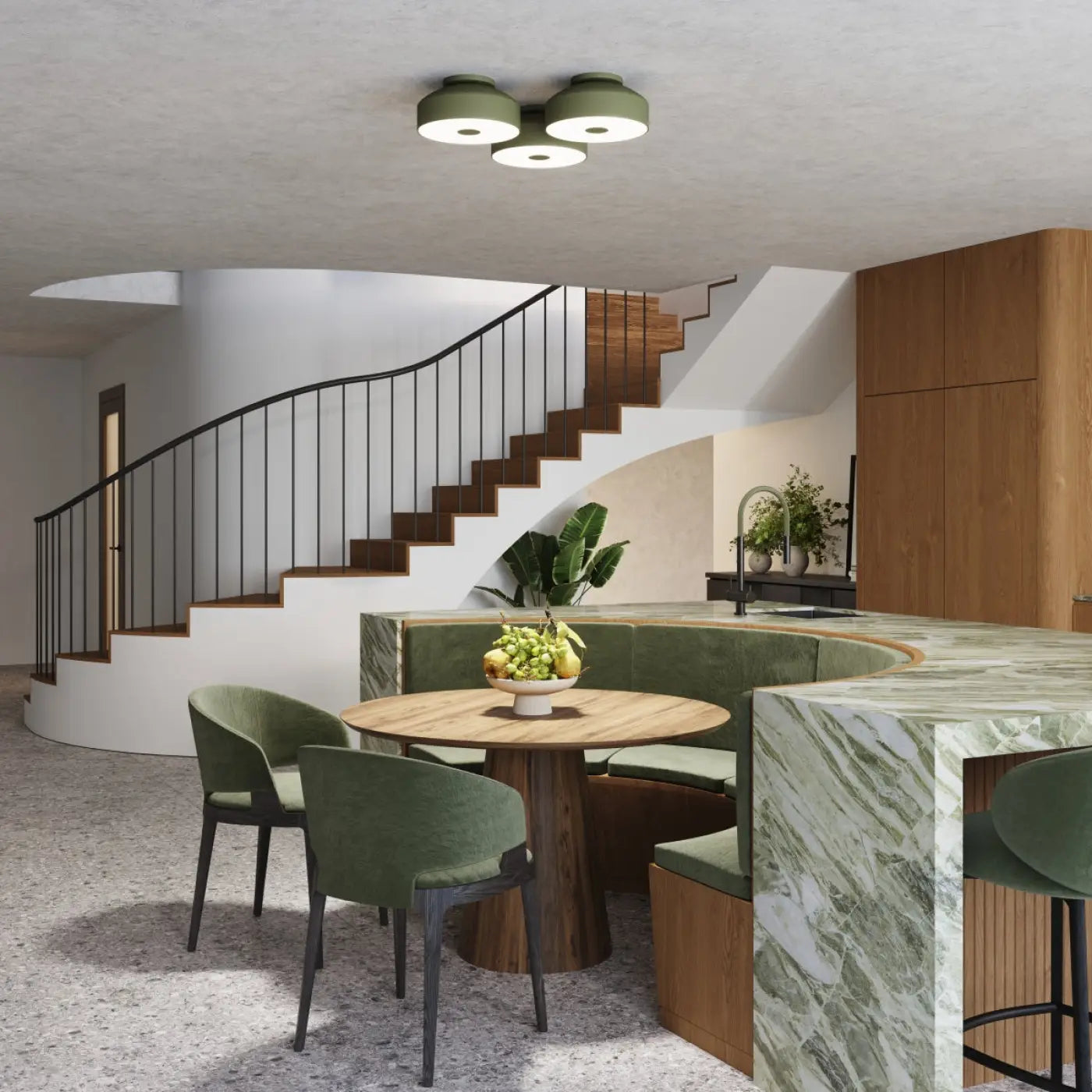 Plafonnier Vert Olive Contemporain - Dalumea - vue 9