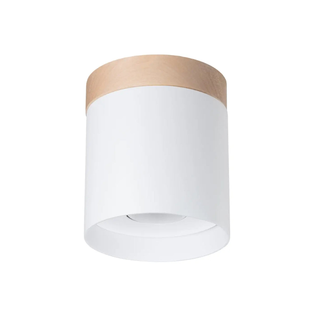 Plafonnier Bois Blanc Cylindrique LED - Dalumea - vue 4