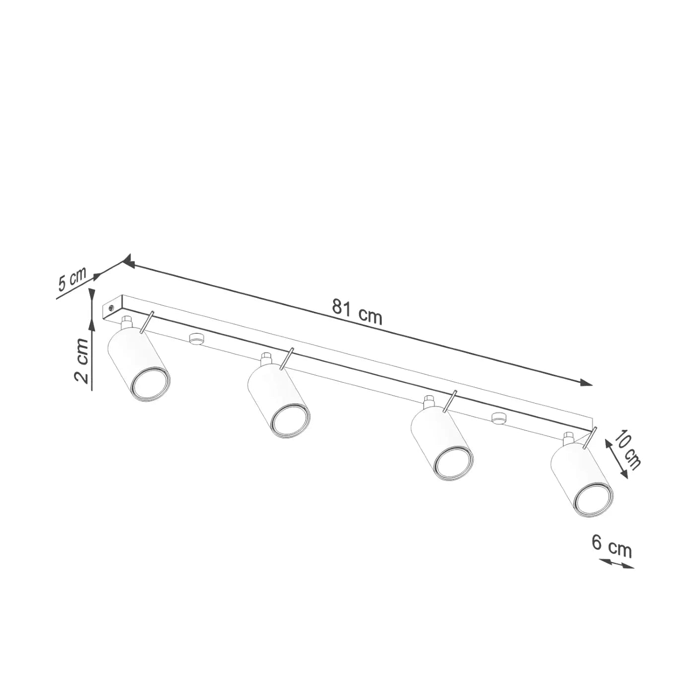 Plafonnier luminaire plafonnier rail vert olive 4 spots design moderne - Dalumea - vue 12