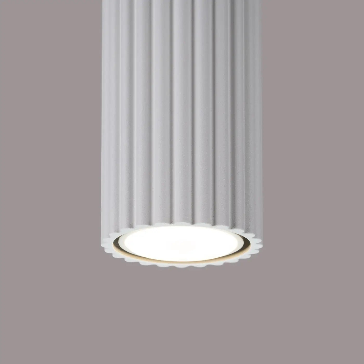 Plafonnier Cylindrique Cannelé Blanc - Dalumea - vue 3