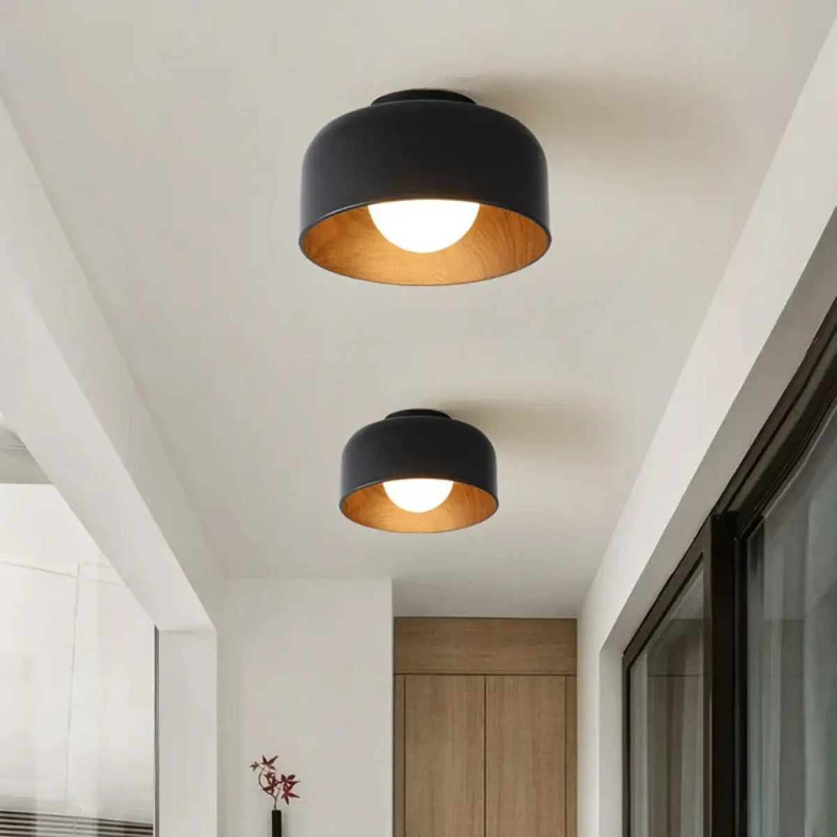 Plafonnier Rond Bois Moderne - Dalumea - vue 1