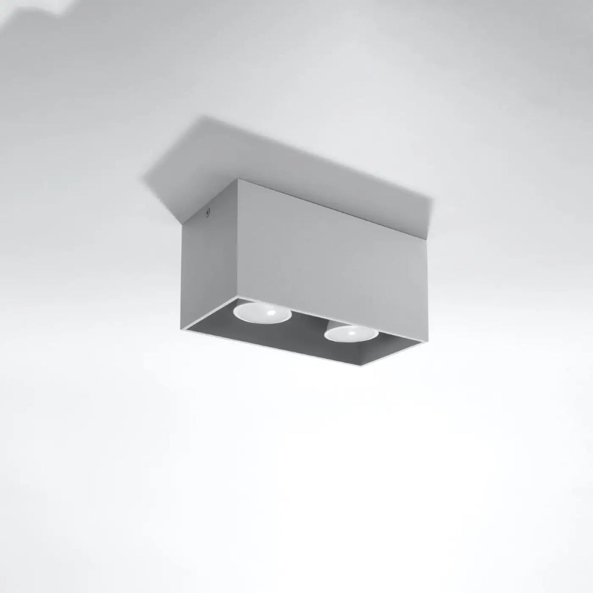 Plafonnier Double Spot Bloc Unique Gris
