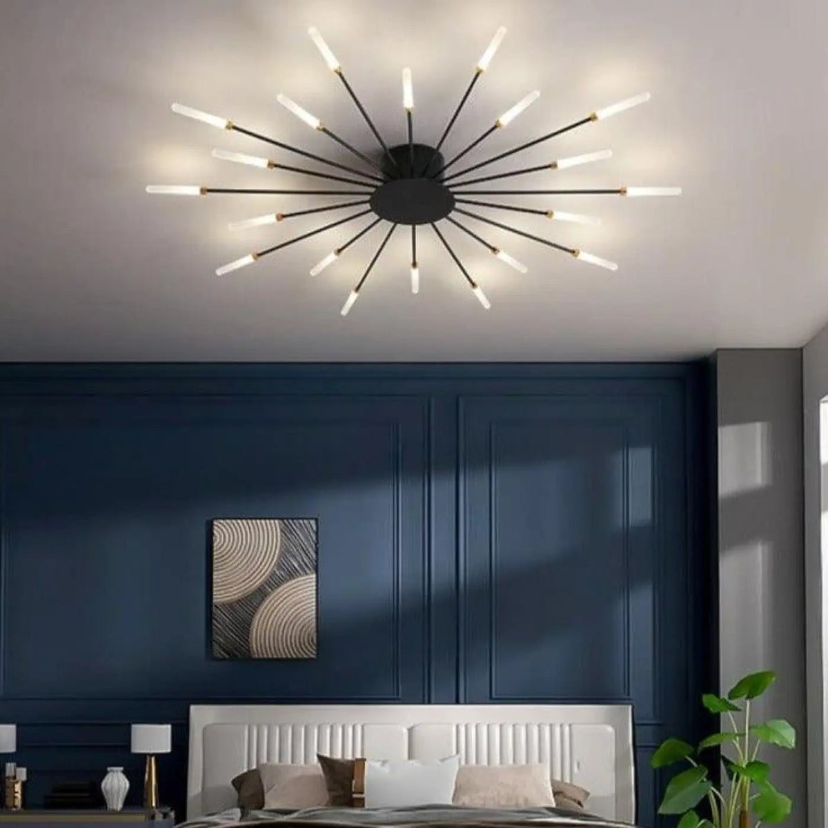 Plafonnier Design Tubes Lumineux Doré - Dalumea - vue 8