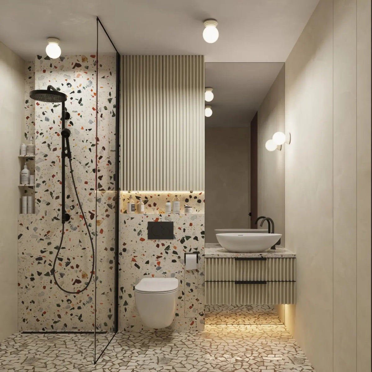 Plafonnier Boule Opaline Beige - Dalumea - vue 9