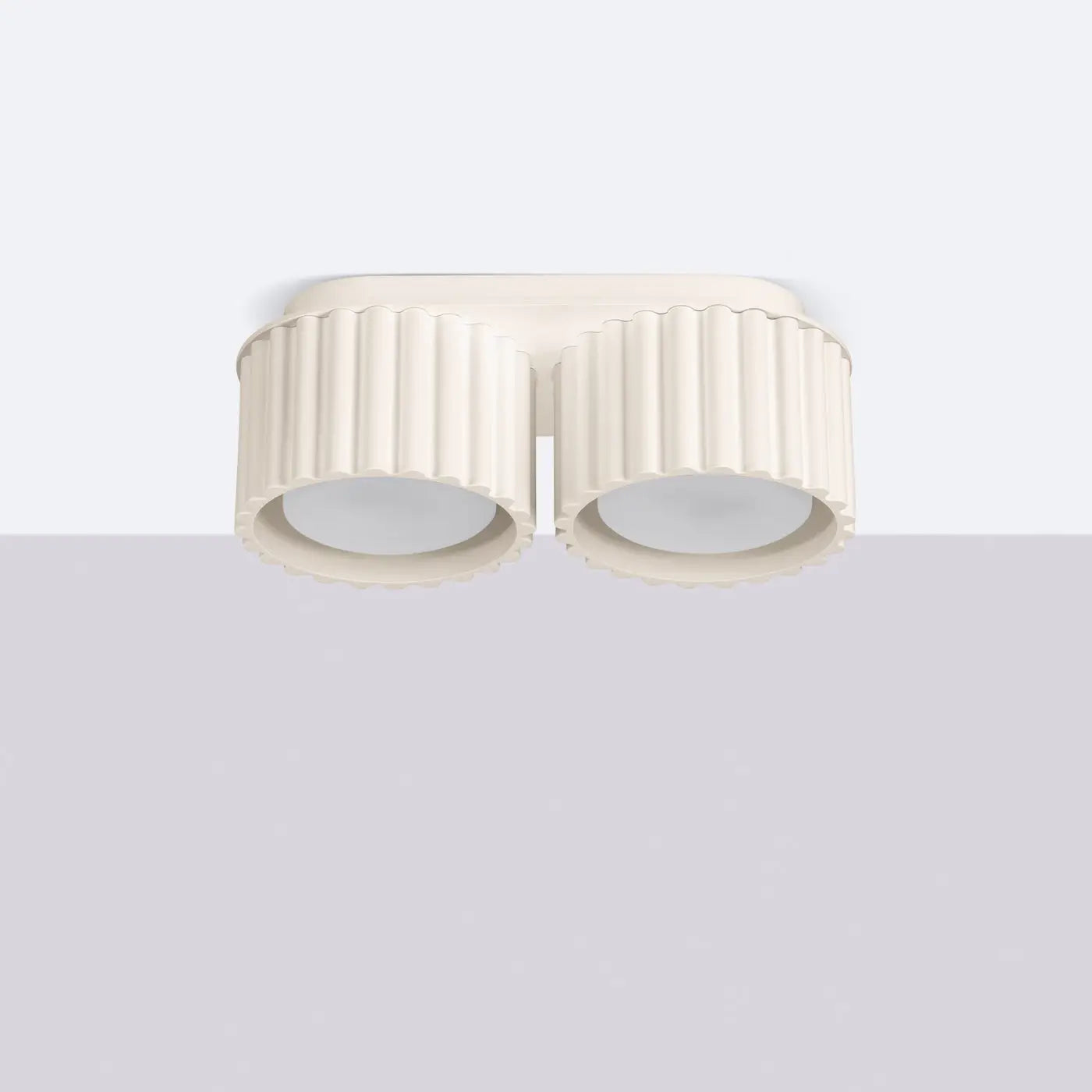 Plafonnier Double Spot Cylindrique Beige - Dalumea - vue 2