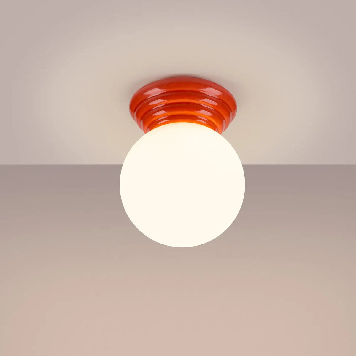 Plafonnier Boule Céramique Peach - Dalumea - vue 1