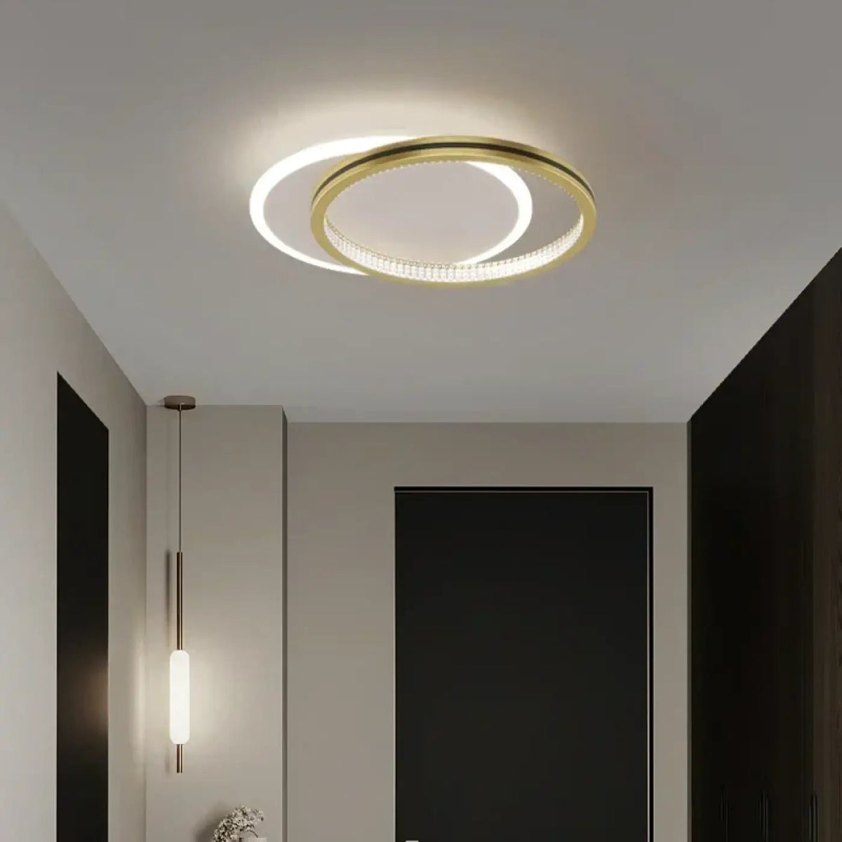 Plafonnier LED Noir Doré - Dalumea - vue 2
