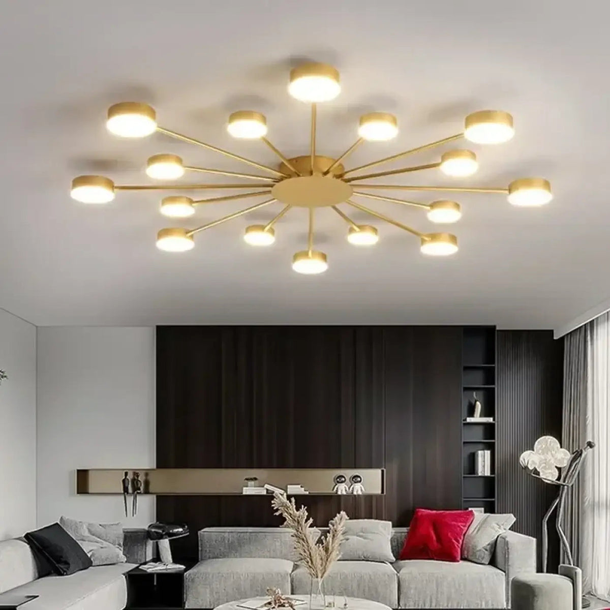 Plafonnier LED Doré Style Chandelier Contemporain - Dalumea - vue 5