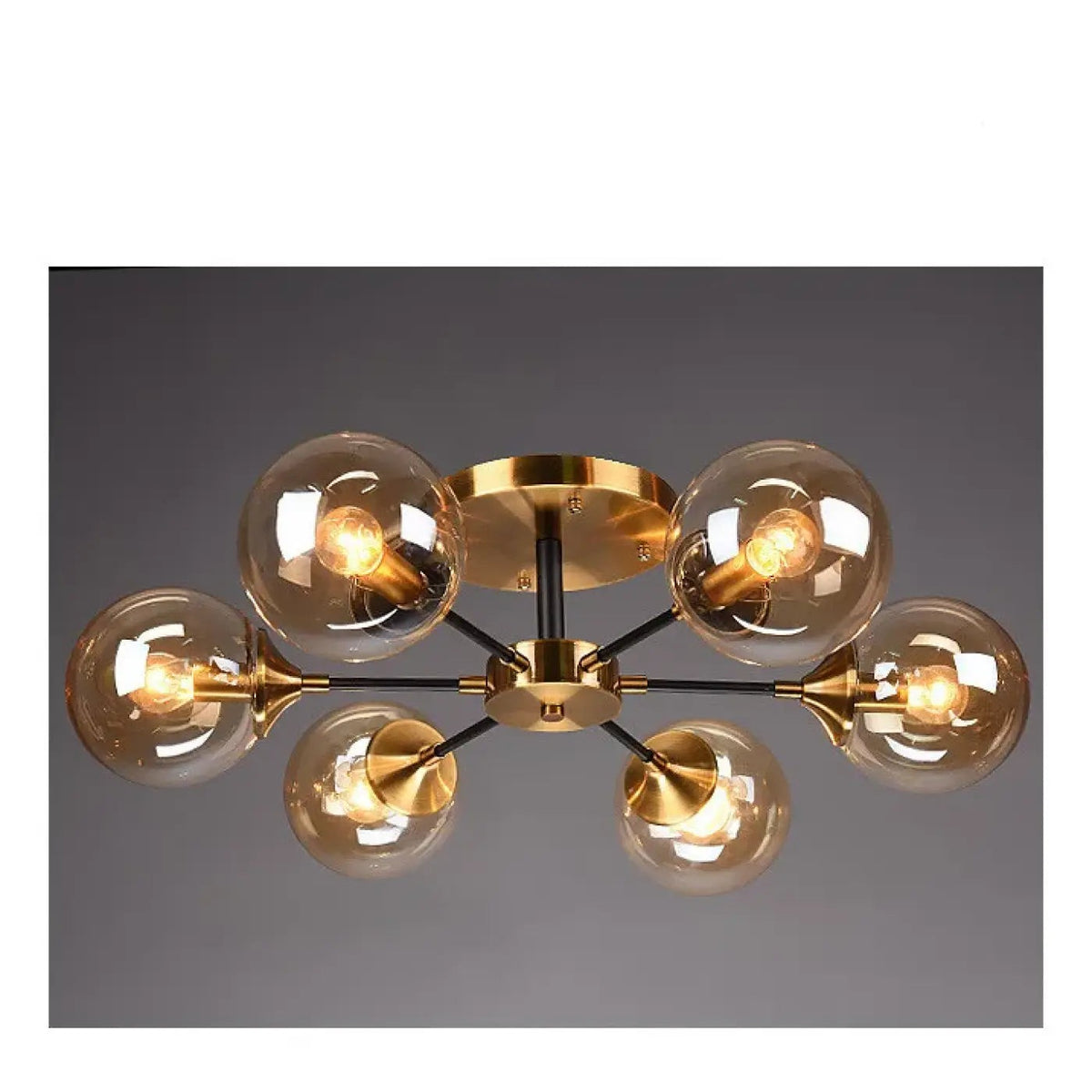 Plafonnier decoratif en verre ambre style vintage - Dalumea - vue 10