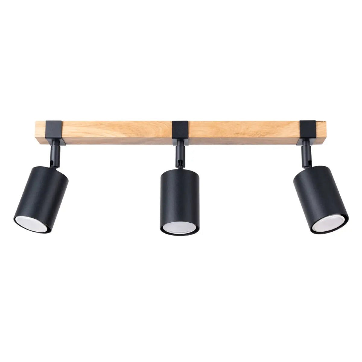 Plafonnier 3 Spots Orientables Noir Bois - Dalumea - vue 4