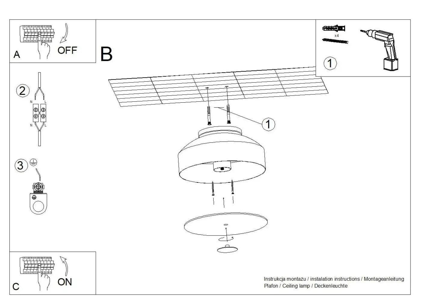 Plafonnier luminaire plafonnier beige style contemporain - beige - Dalumea - vue 8