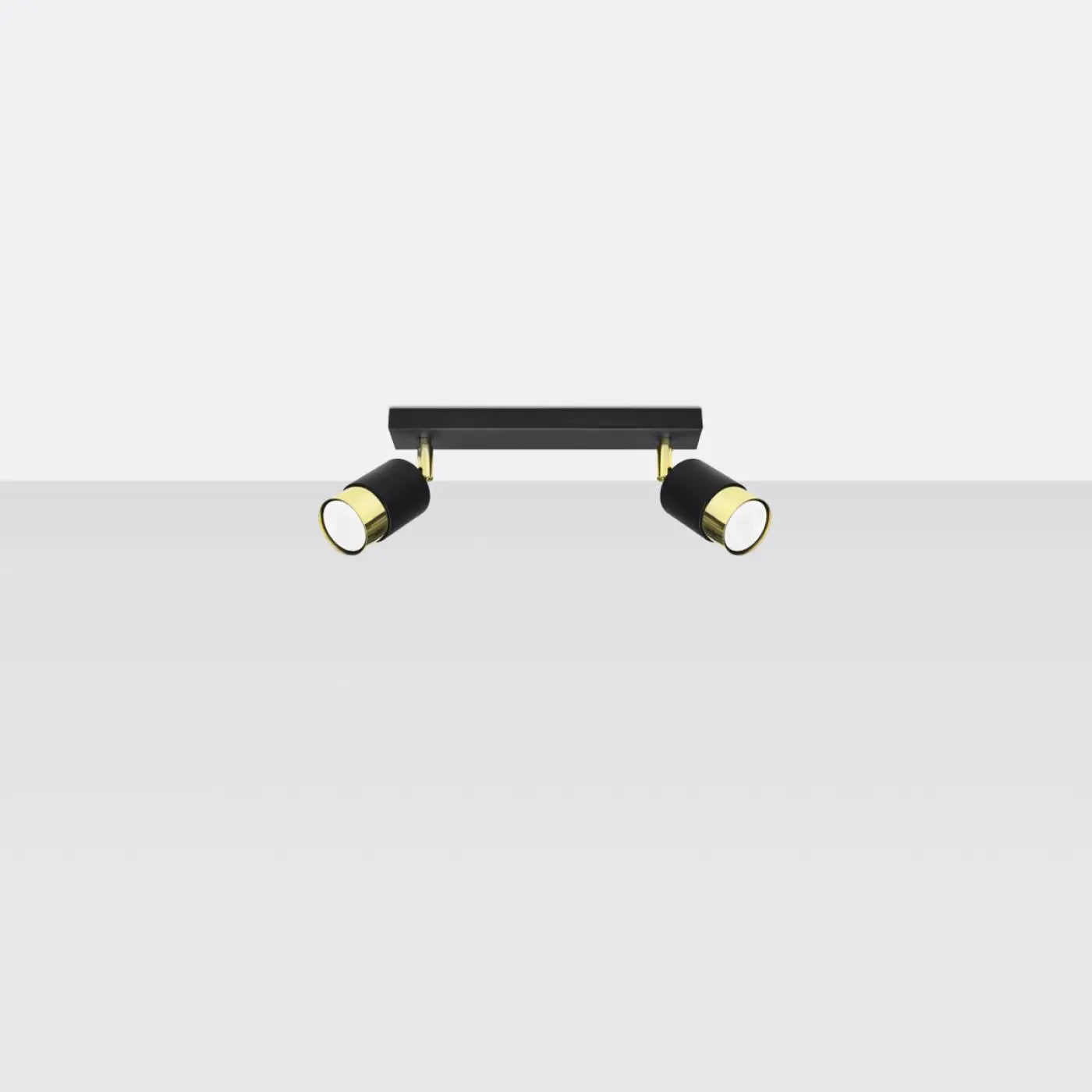 Plafonnier 2 Spots Orientables Noir Doré - Dalumea - vue 2