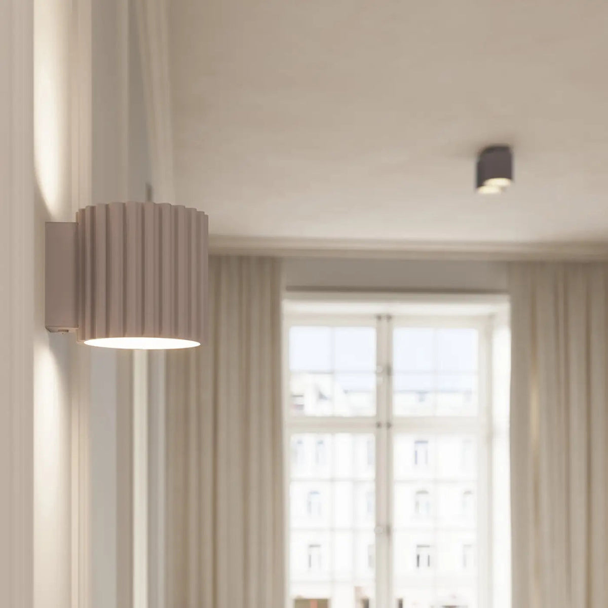 Plafonnier Cylindrique Rainuré Doré Taupe - Dalumea - vue 9