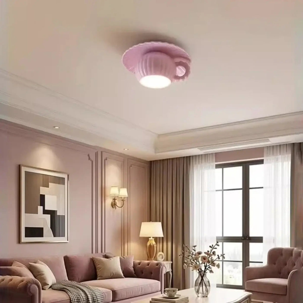 Plafonnier Chambre Enfant Rose Pastel - Dalumea - vue 2