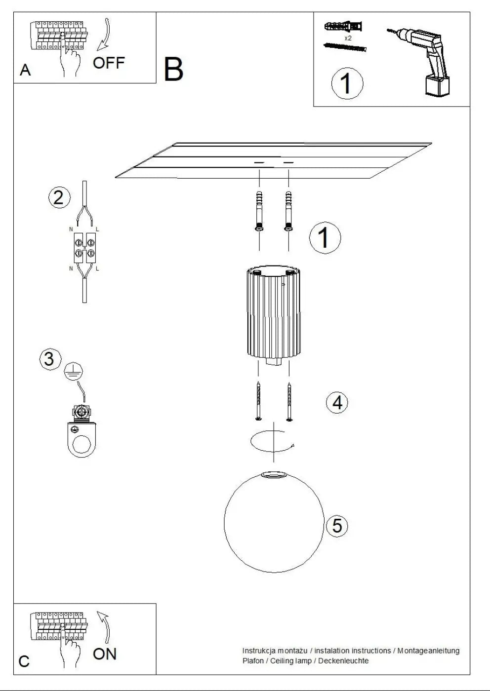 Plafonnier luminaire plafonnier ultramarine style minimaliste - Dalumea - vue 14