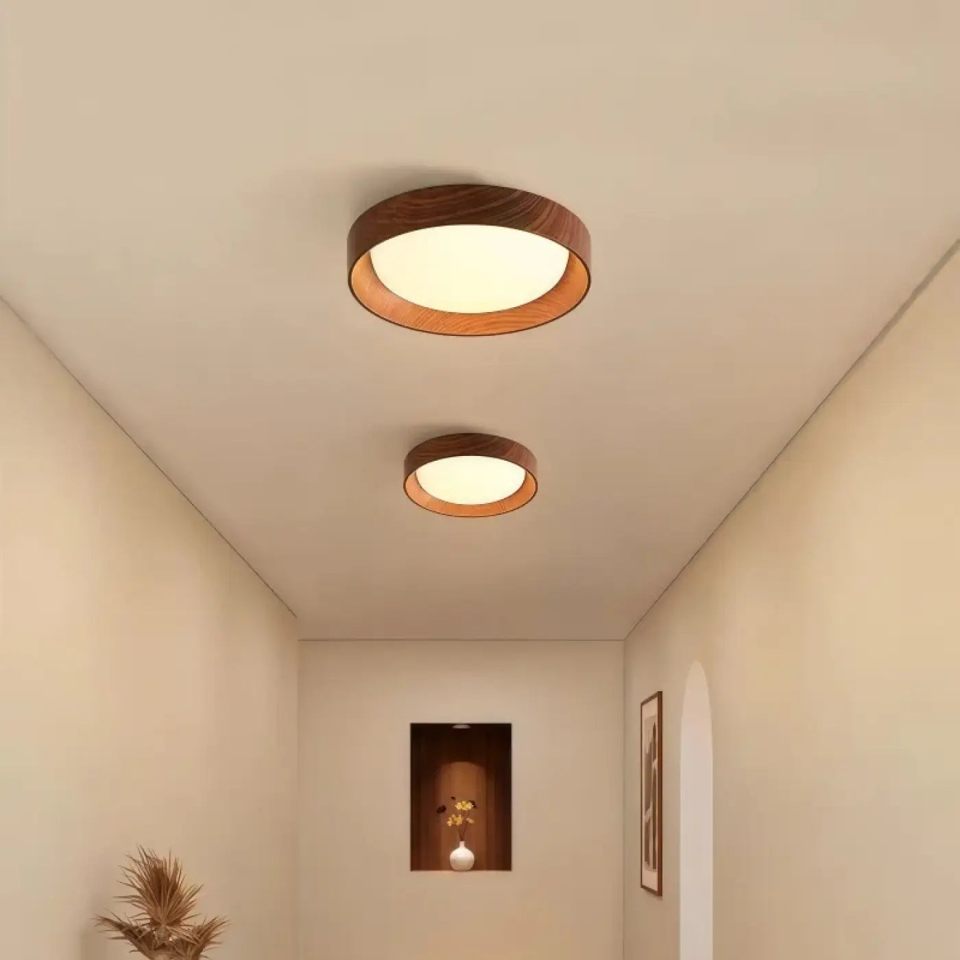 Plafonnier LED Bois Rond Style Scandinave - Dalumea - vue 1
