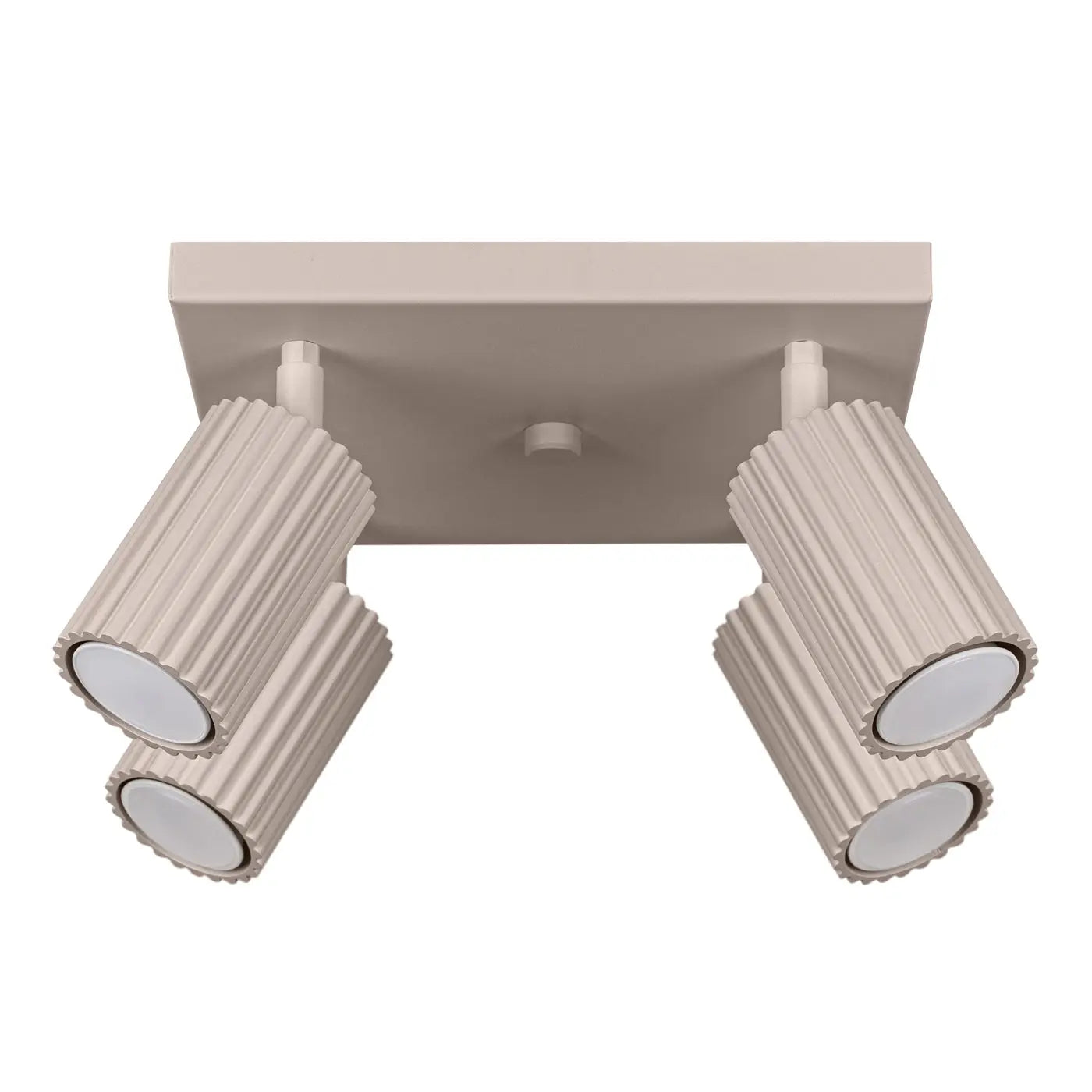 Plafonnier 4 Spots Orientables Platine Carrée Taupe - Dalumea - vue 7