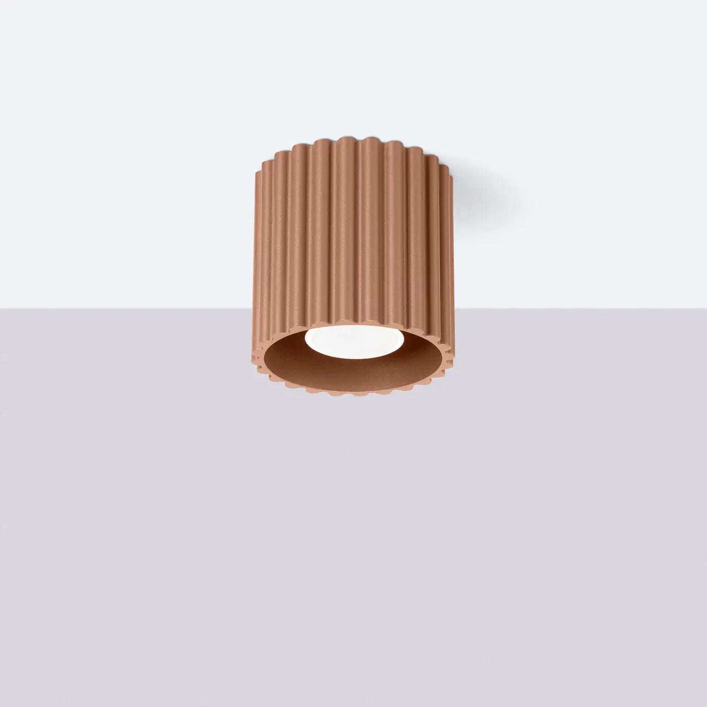 Plafonnier Cylindrique Strié Moka - Dalumea - vue 2